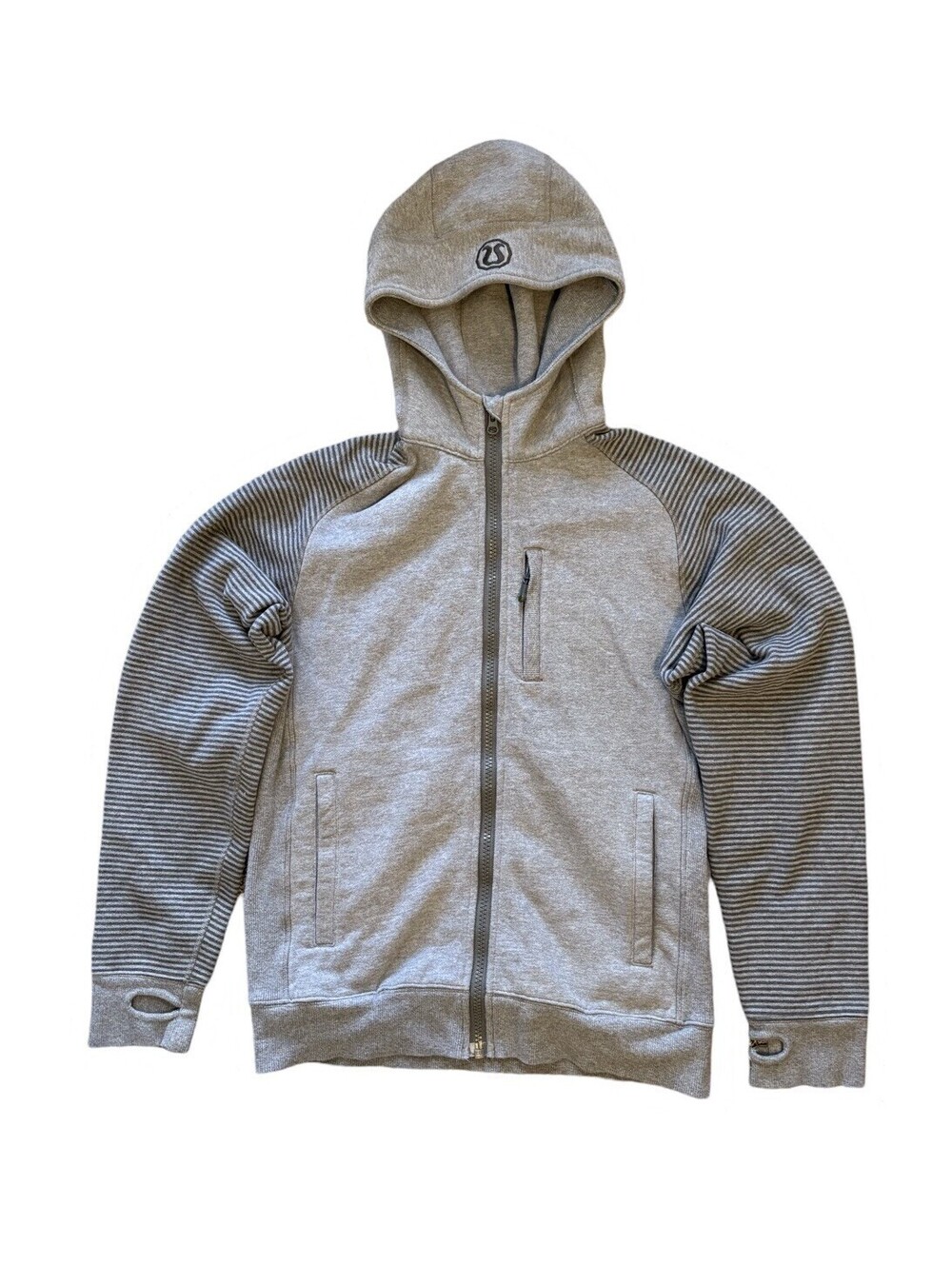 Lululemon Scuba Hoodie Women's Size Medium Gray Sweatshirt Full Zip Thumb Holes